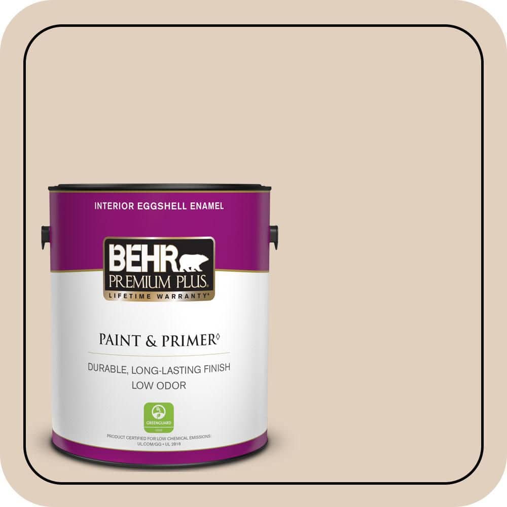 BEHR PREMIUM PLUS 1 gal. #N240-2 Adobe Sand Eggshell Enamel Low Odor Interior Paint & Primer