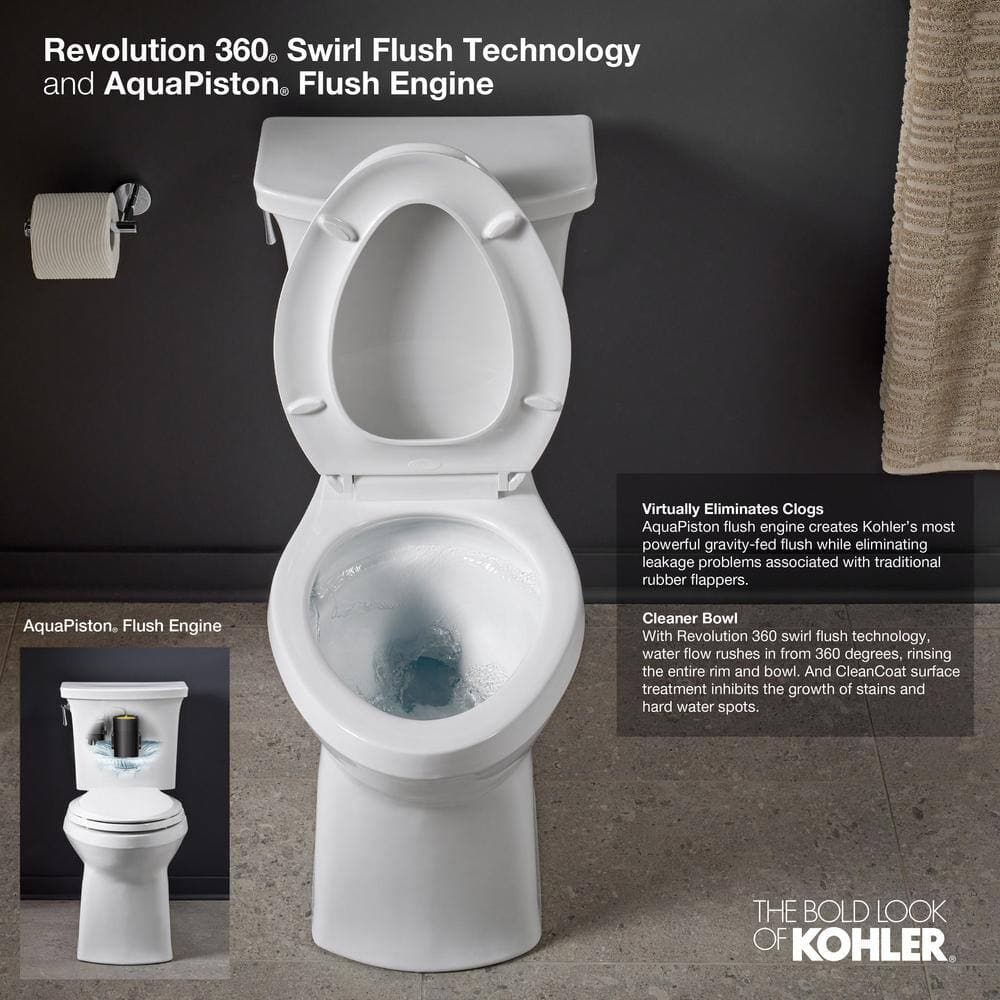 KOHLER Corbelle 1.28 GPF Single Flush Right Hand Lever Toilet Tank Only in White (2)