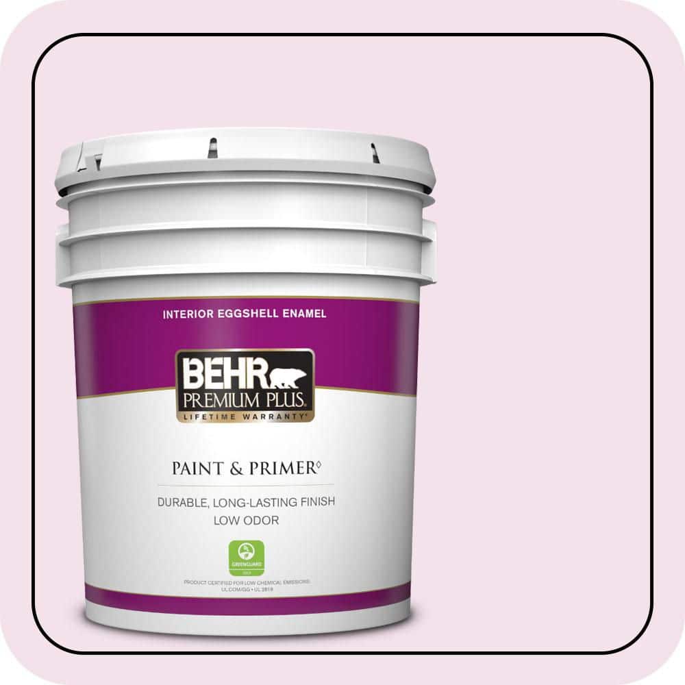 BEHR PREMIUM PLUS 5 gal. #690C-2 Pink Amour Eggshell Enamel Low Odor Interior Paint & Primer