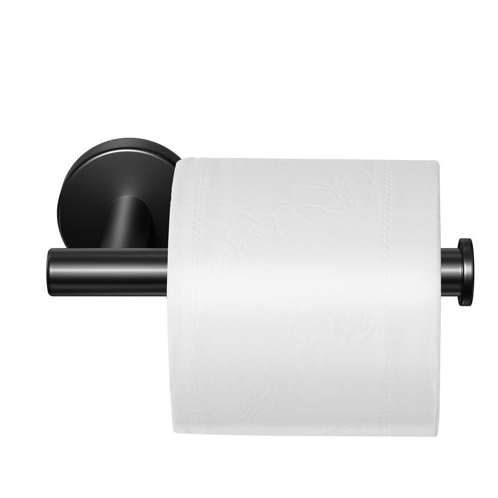 HONGGE Toilet Paper Holder Matte Black Wall Mounted Stainless Steel Mega Roll Size Bathroom Tissue Holder Rustproof (2)