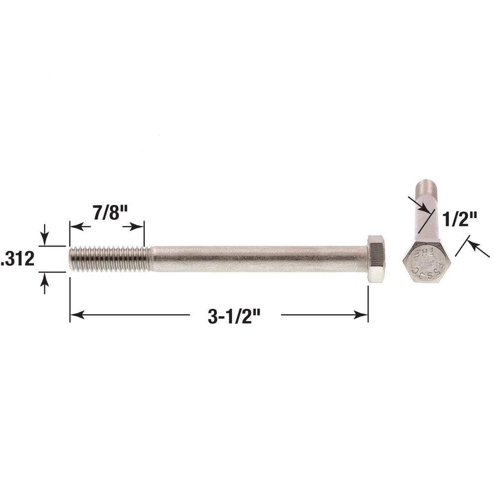 Prime-Line 5/16 in.-18 x 3-1/2 in. Grade 304 Stainless Steel Hex Bolts (25-Pack) (3)