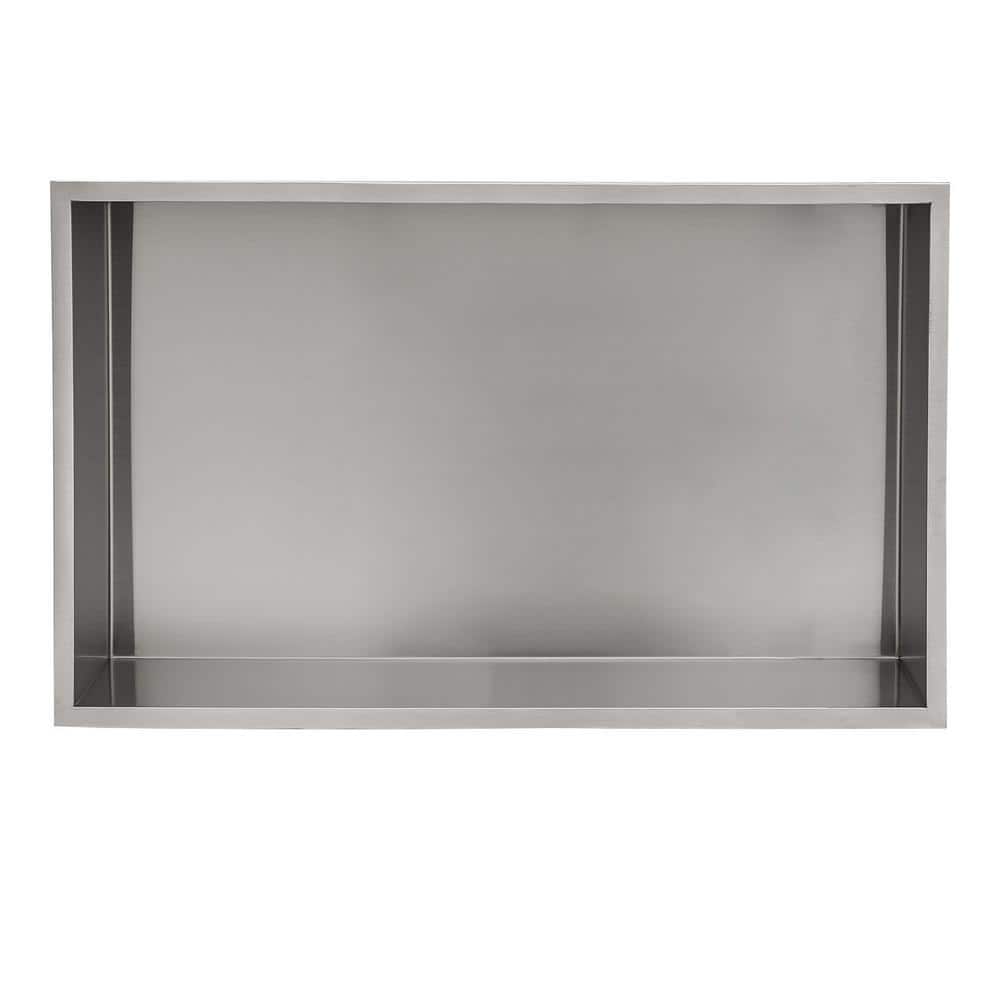 LORDEAR 21 in. W x 13 in. H x 4 in. D Stainless Steel Shower Niche in Stainless Steel Brushed (1)