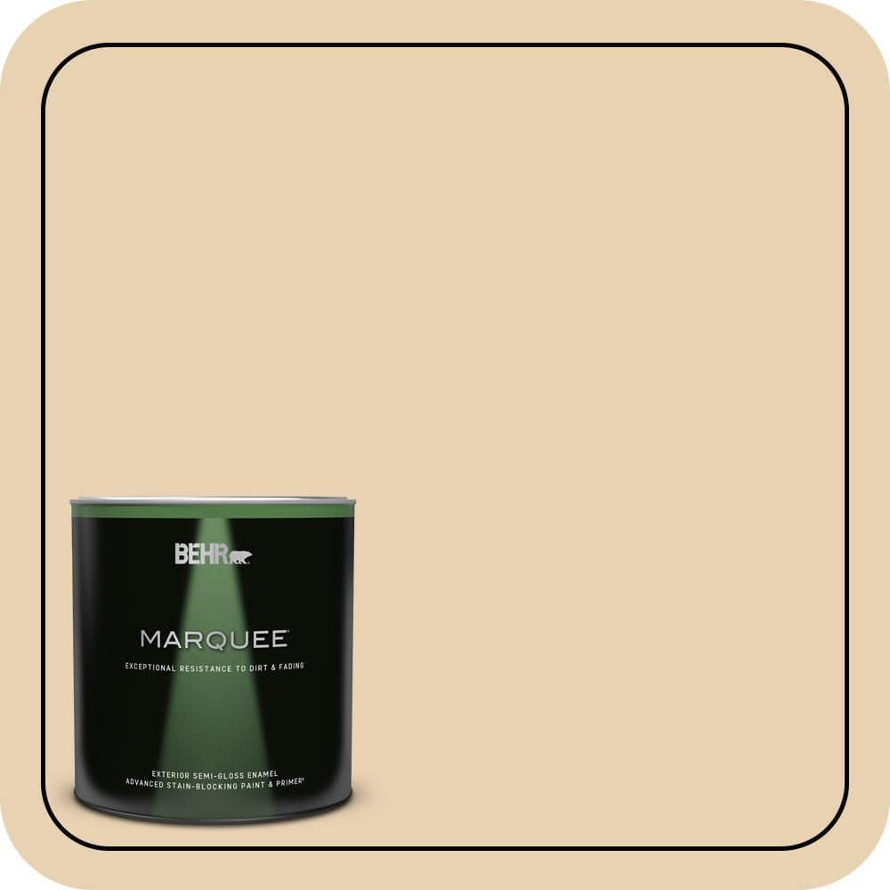 BEHR MARQUEE 1 qt. #S300-2 Powdered Gold Semi-Gloss Enamel Exterior Paint & Primer