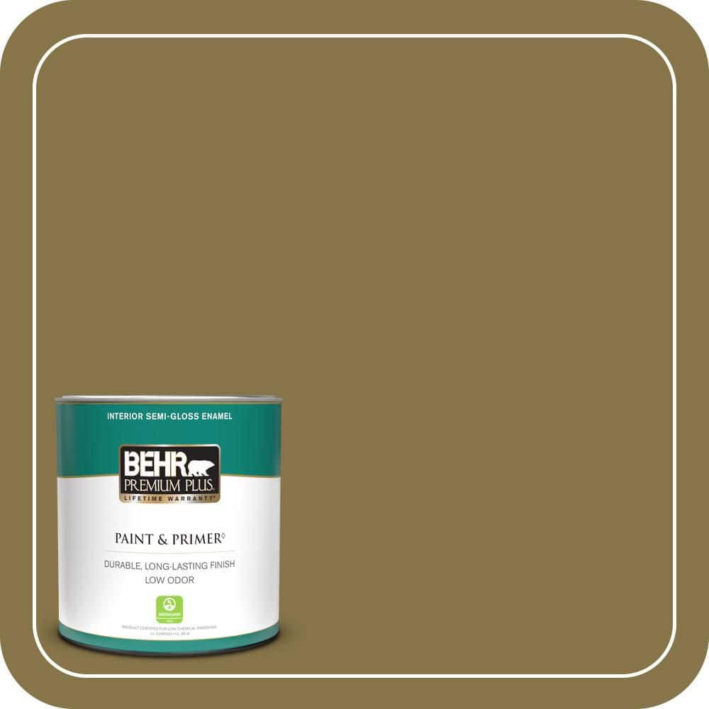 BEHR PREMIUM PLUS 1 qt. #PPU6-20 Eden Prairie Semi-Gloss Enamel Low Odor Interior Paint & Primer