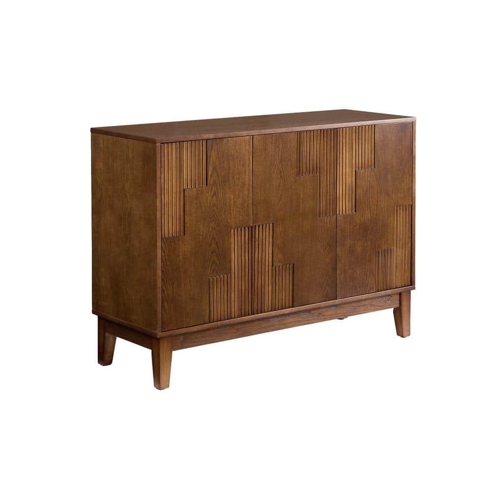 XUJMK 44 in W x 16 in D x 31 in H Linen Cabinet, Buffet Cabinet, Farmhouse Sideboard in Walnut with Storage Adjustable Shelves (1)