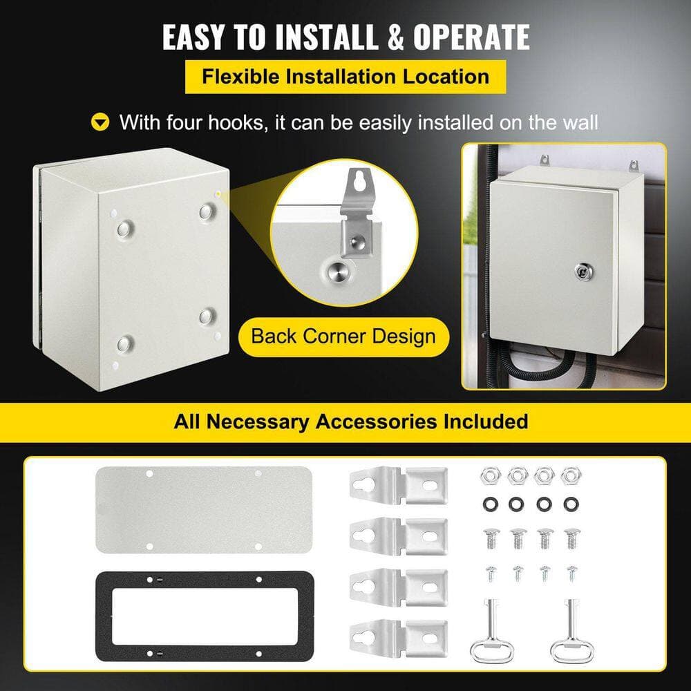 GIVIMO NEMA 4X Enclosure 6 x 8 x 10 Steel Gray 0-Gang 1-Pack SPT (2)