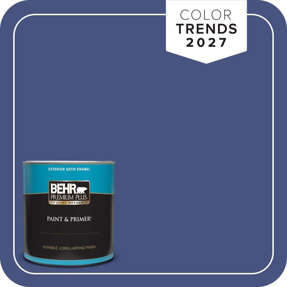 BEHR PREMIUM PLUS 1 qt. #PPU15-02 Mozart Satin Enamel Exterior Paint & Primer