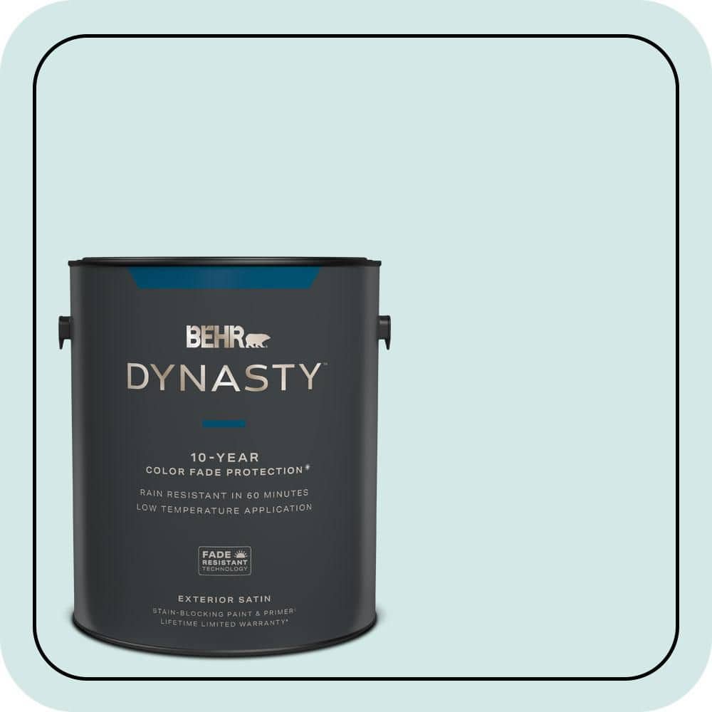 BEHR DYNASTY 1 gal. #T14-5 Sky Blue Satin Enamel Exterior Stain-Blocking Paint & Primer