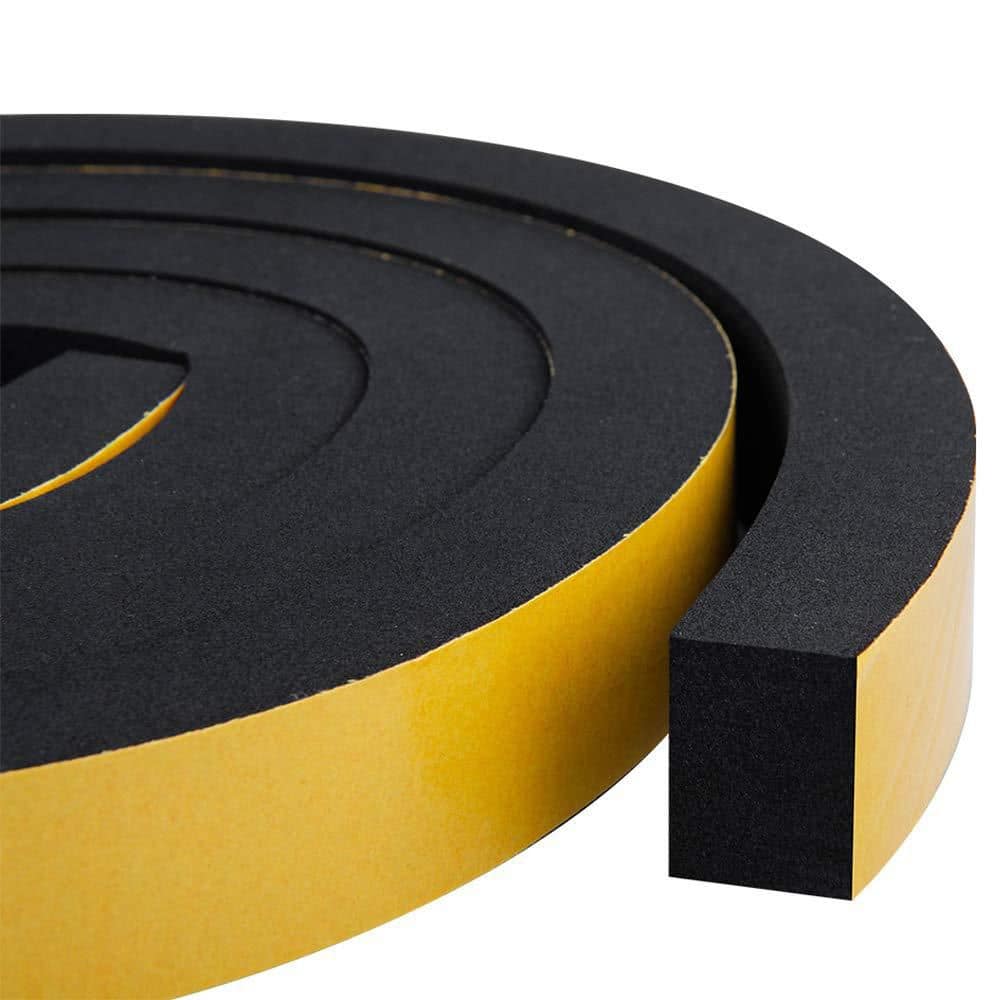 Laybus 1 in. Wide x 3/4 in. Thickness 13 ft. Total, Weather Stripping FoamInsulation Strips with Adhesive for Door, 2-Piece (1)