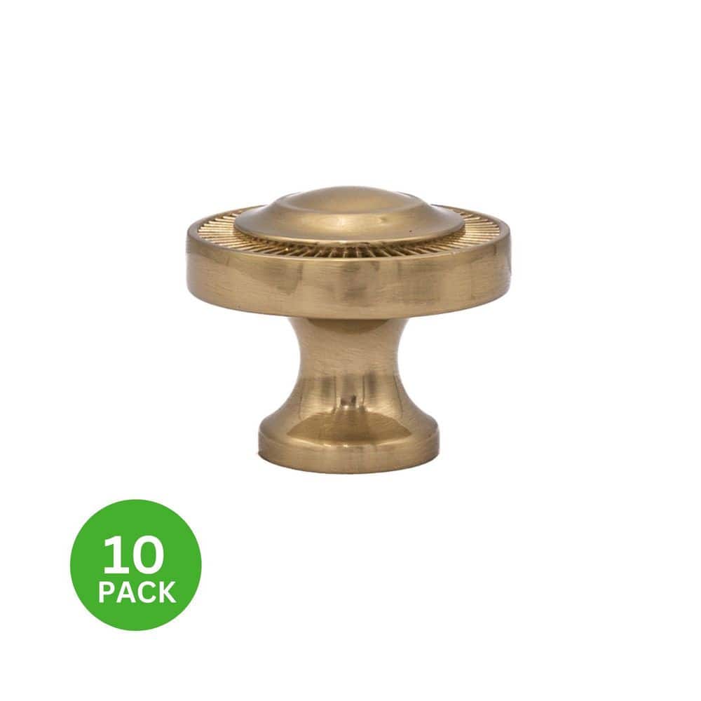 Sumner Street Home Hardware 10-Pack Minted 1-1/2 in. (38 mm) Traditional Satin Brass Round Cabinet Knob