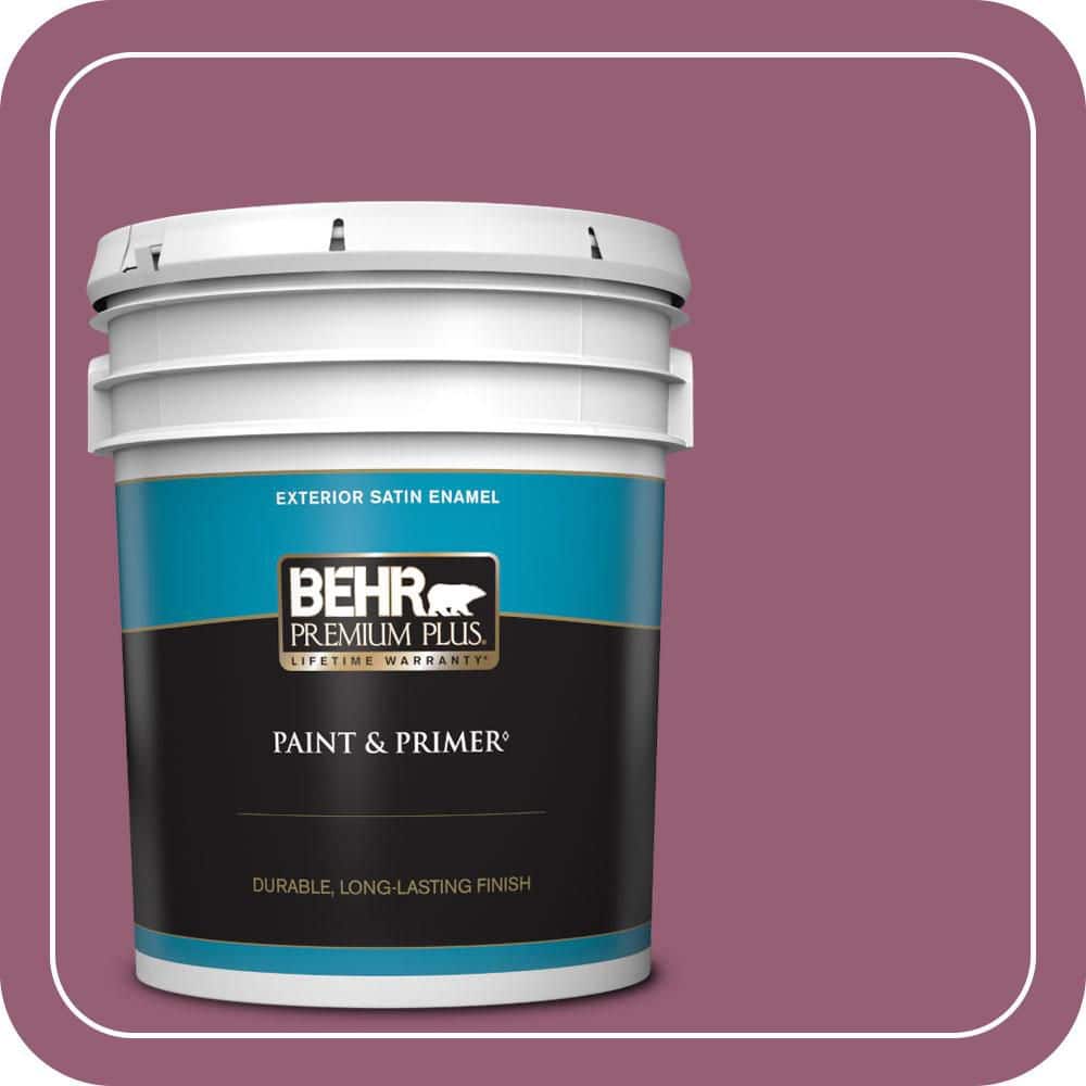 BEHR PREMIUM PLUS 5 gal. #MQ1-03 Glitz and Glamour Satin Enamel Exterior Paint & Primer