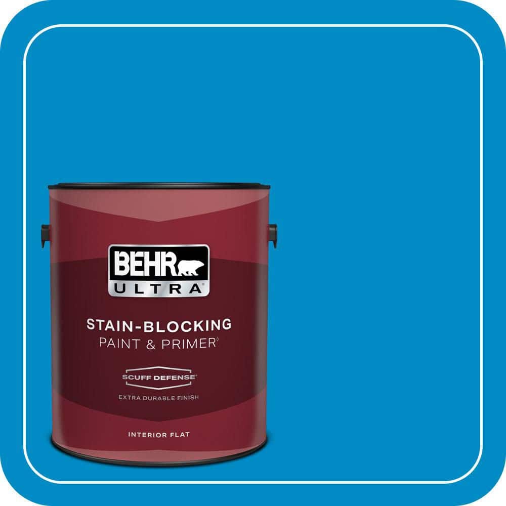 BEHR ULTRA 1 gal. #MQ4-57 Celebration Blue Extra Durable Flat Interior Paint & Primer (1)