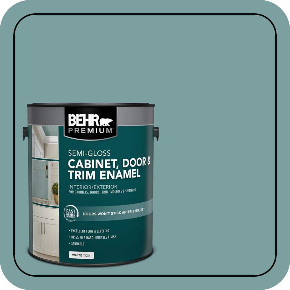 BEHR PREMIUM 1 gal. #S440-4 Tower Bridge Semi-Gloss Enamel Interior/Exterior Cabinet, Door & Trim Paint