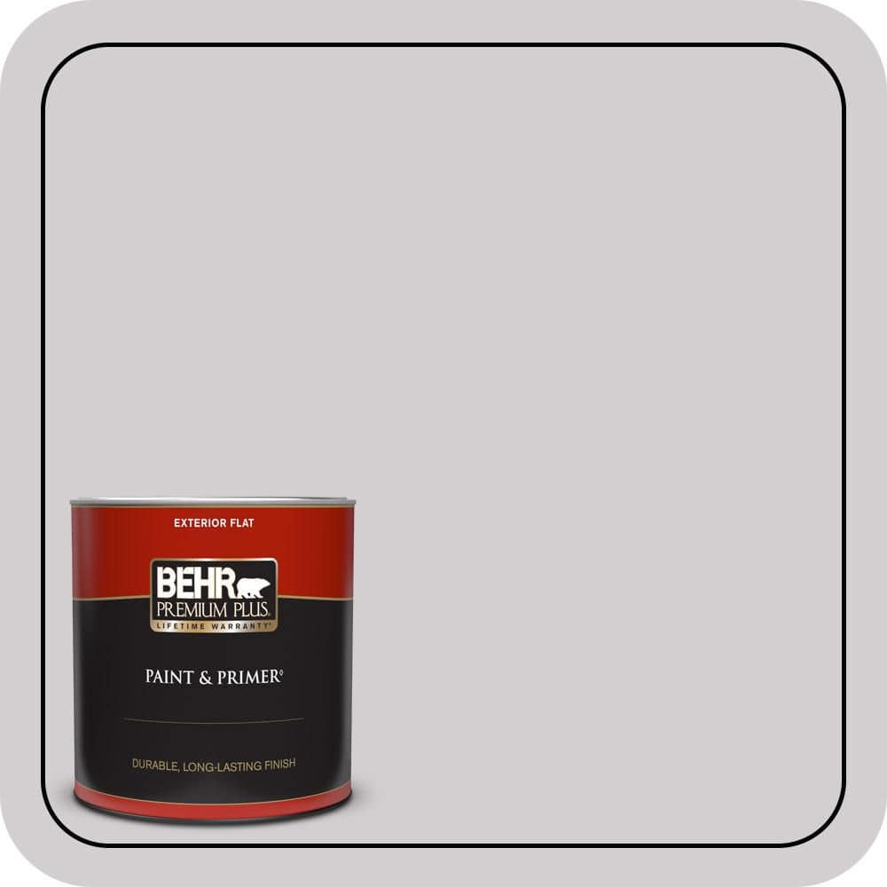 BEHR PREMIUM PLUS 1 qt. #N570-1 Opera Flat Exterior Paint & Primer