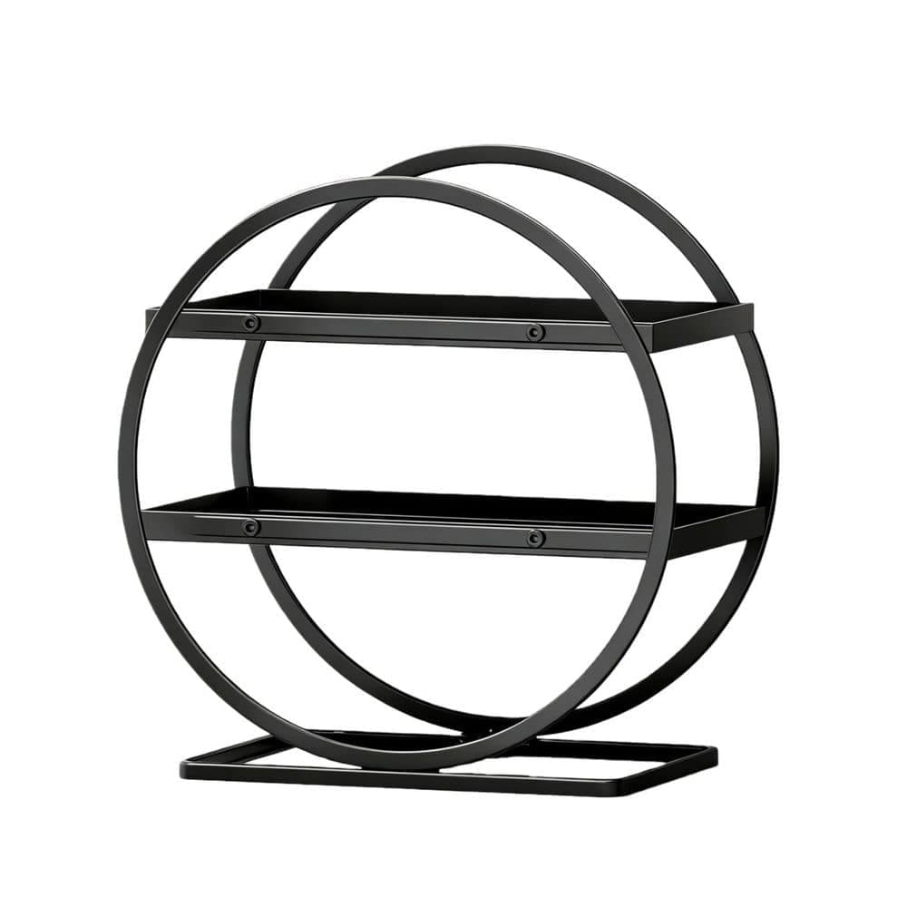 Wudkey Countertop 2 Tier Large Vanity Organizer in Black for Bathroom Dresser Perfume Makeup Skincare Sink Storage Display Tray (1)