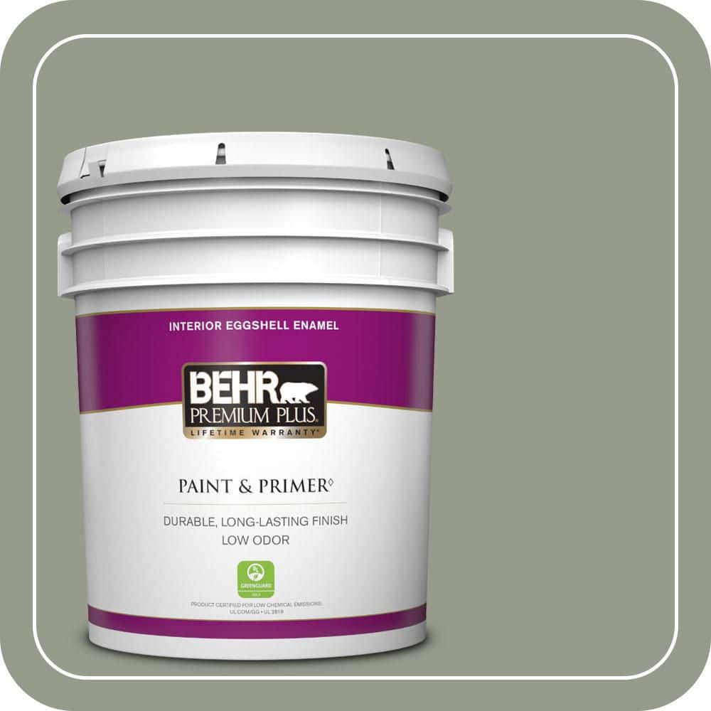 BEHR PREMIUM PLUS 5 gal. #PMD-56 Laurel Leaf Eggshell Enamel Low Odor Interior Paint & Primer