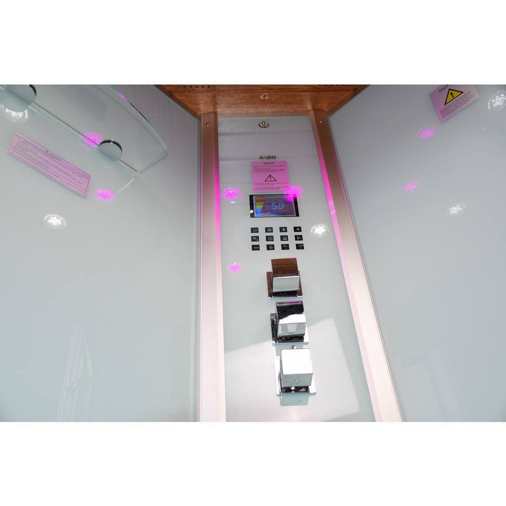 Unbranded Platinum 39 in. x 39 in. x 89 in. Steam Shower Bluetooth, Color Lighting Aromatherapy 6kW Steam Generator White (3)