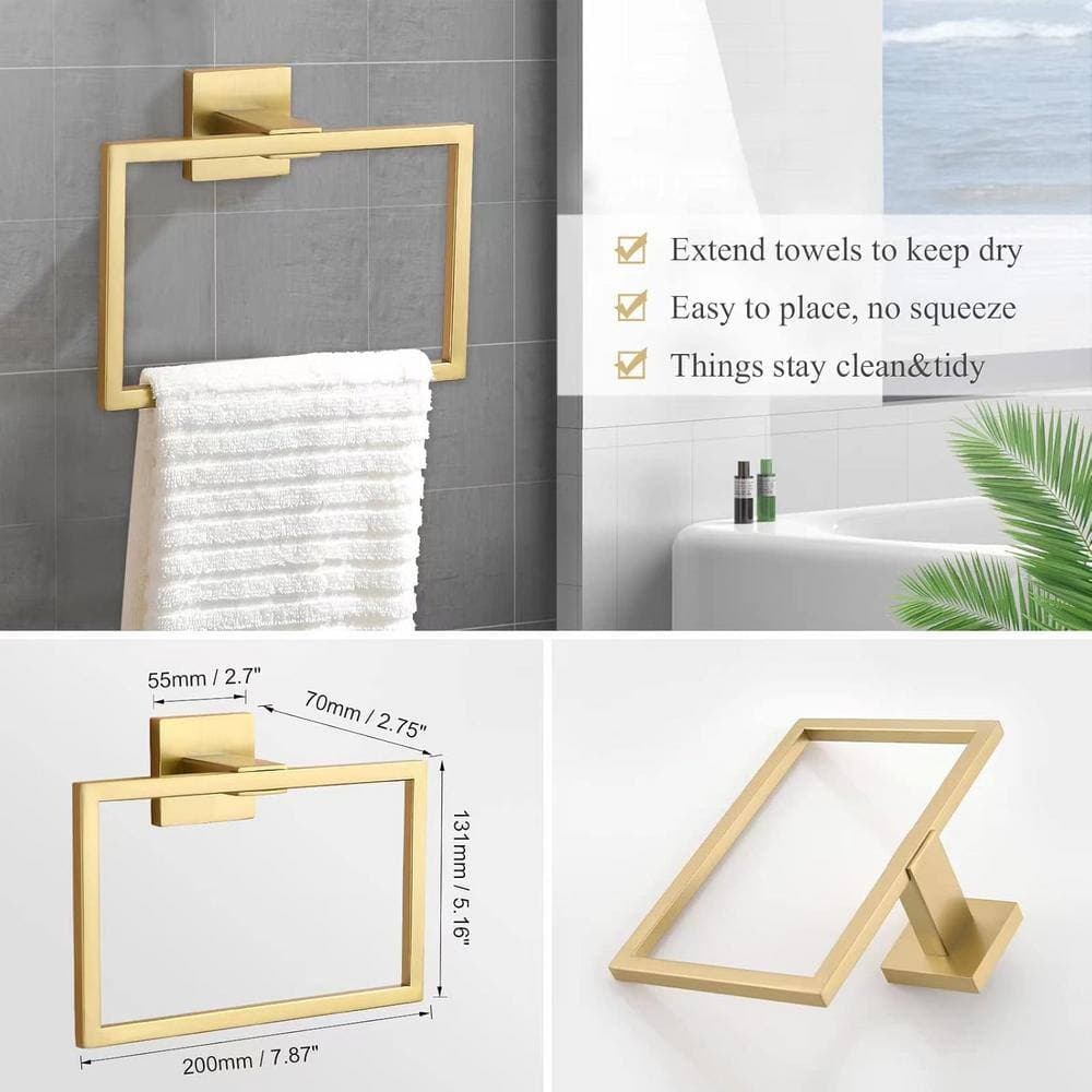 Anqtovp Bathroom Hardware Single Screw-InTowel Holder Accessories Set Wall Mounted Towel Rack (4)