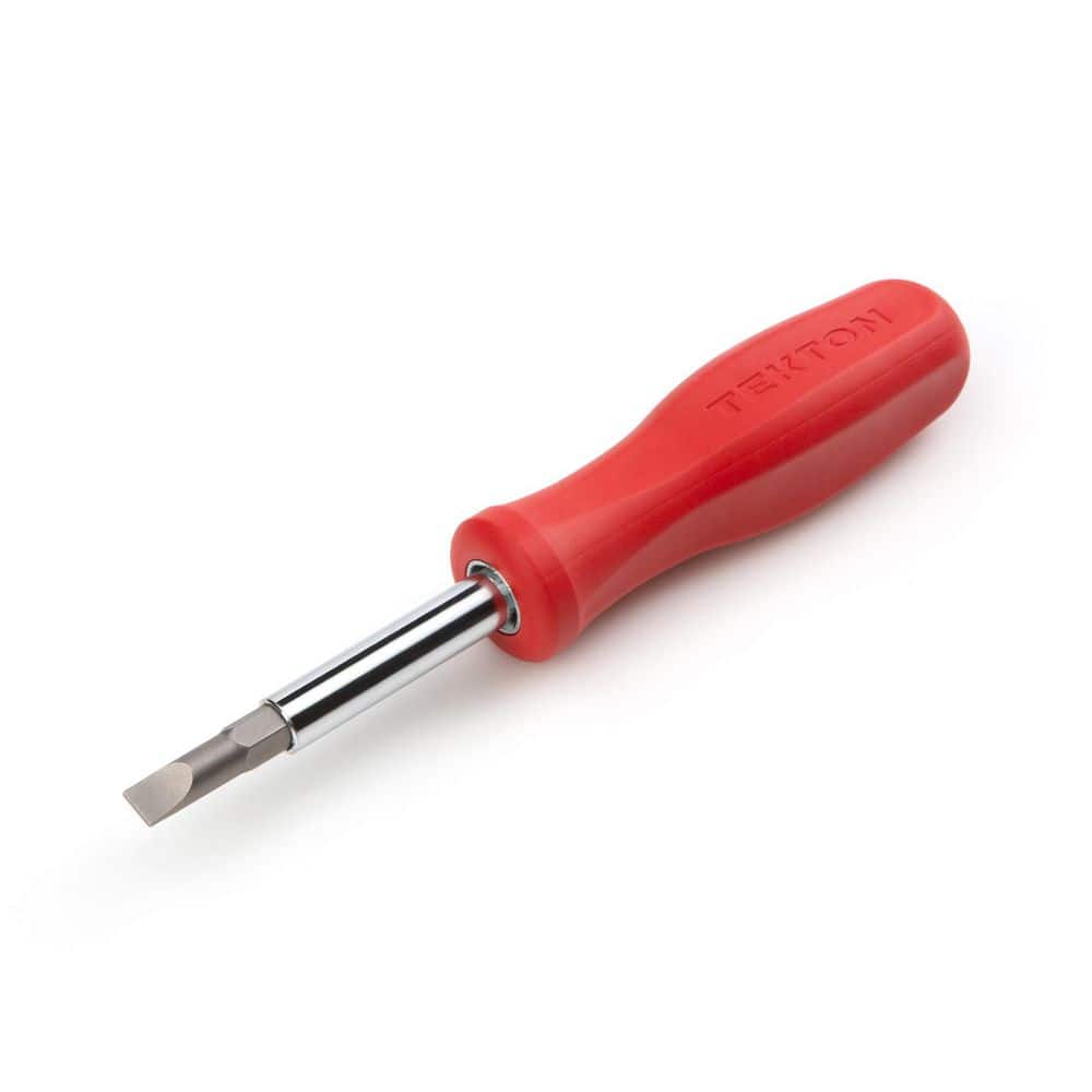 TEKTON 6-in-1 Slotted Screwdriver (3/16 in. x 1/4 in., 1/8 in. x 5/16 in., Red) (1)