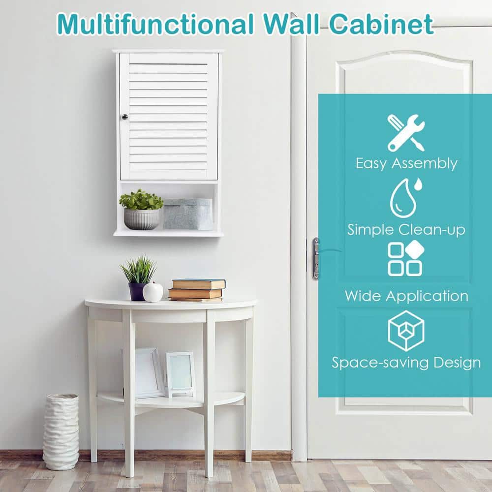 Volenca 16.5 in. W x 6.5 in. D x 27.5 in. H Wall Mounted Bathroom Storage Wall Cabinet in White (2)
