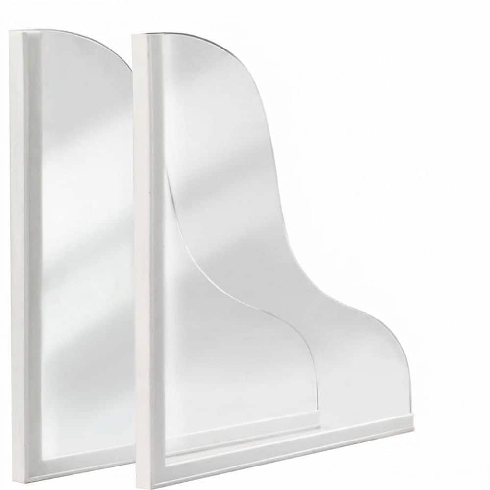 Anqtovp 2-Pack Shower Splash Guard Series 9.5 in. W x 11.2 in. L White Bathtub Splash Guard Bathroom Accessory (1)