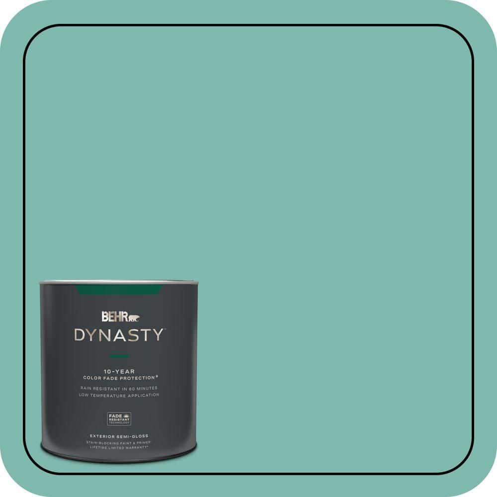 BEHR DYNASTY 1 qt. #490D-5 Winter Surf Semi-Gloss Enamel Exterior Stain-Blocking Paint & Primer