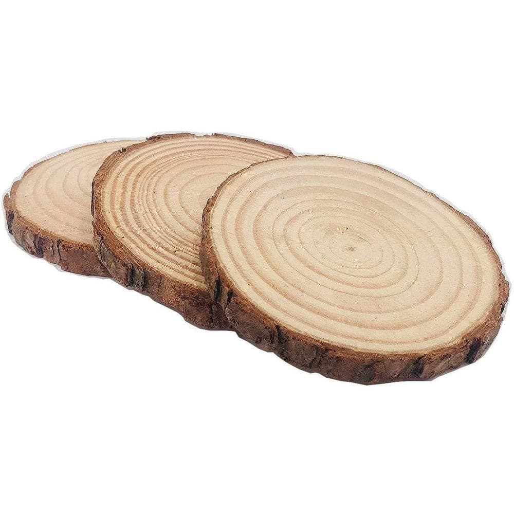 Afoxsos 0.4 in. x 4.2 in. x 4.7 in. Pine Wood Slices Project Panel 10-Pack for DIY Crafts and Decorations (2)
