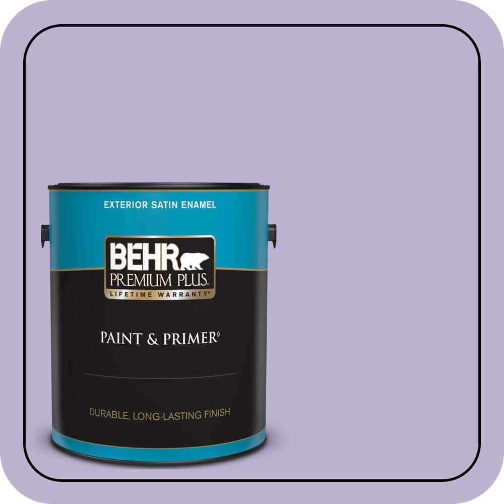 BEHR PREMIUM PLUS 1 gal. #M560-3 Grape Hyacinth Satin Enamel Exterior Paint & Primer