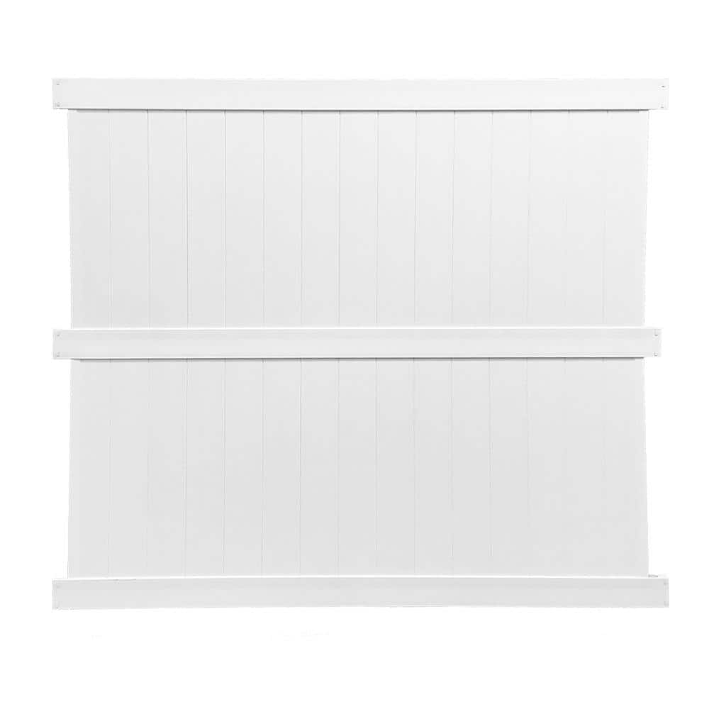 Weatherables Augusta 6 ft. H x 8 ft. W White Vinyl Privacy Fence Panel Kit