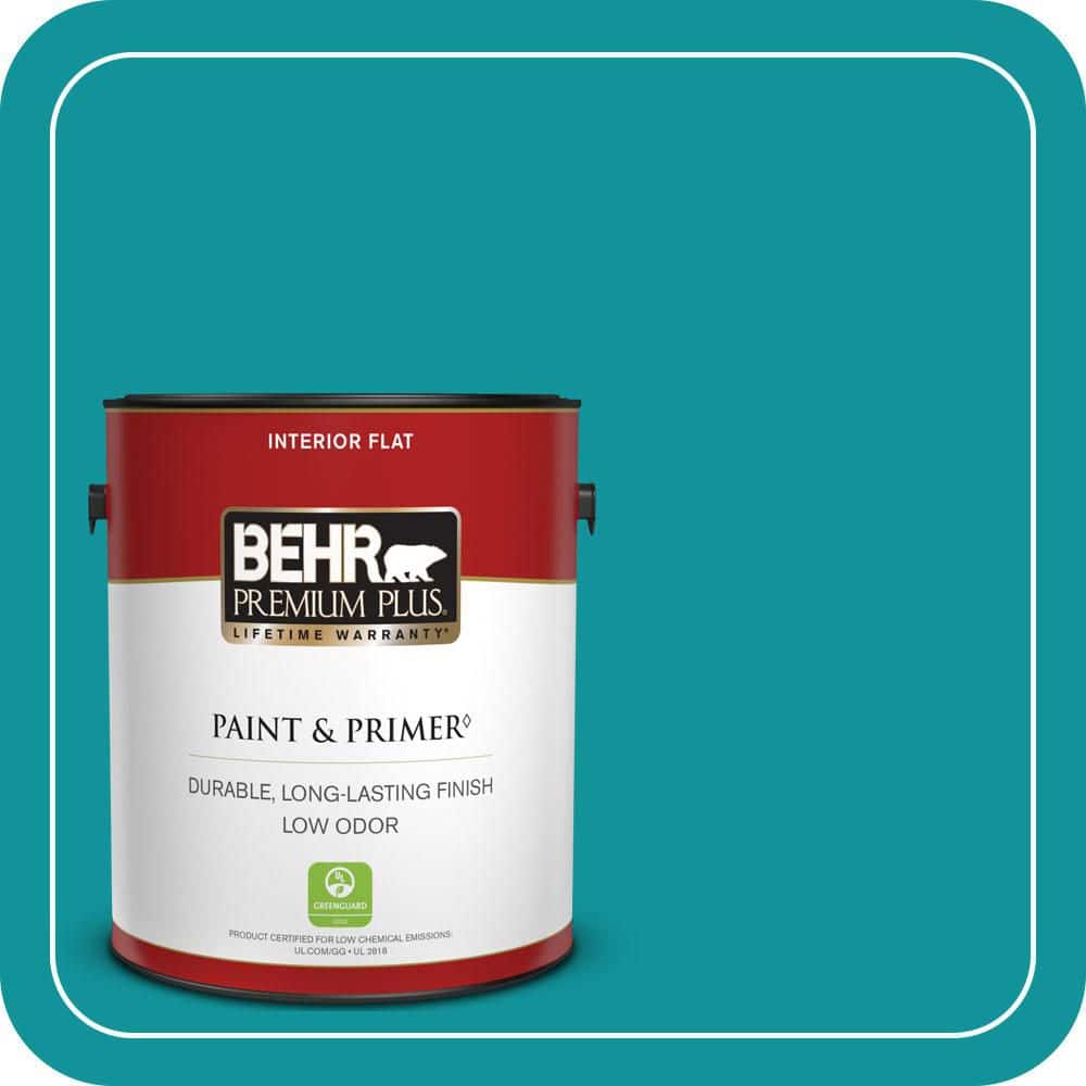BEHR PREMIUM PLUS 1 gal. #500B-6 Peacock Feather Flat Low Odor Interior Paint & Primer