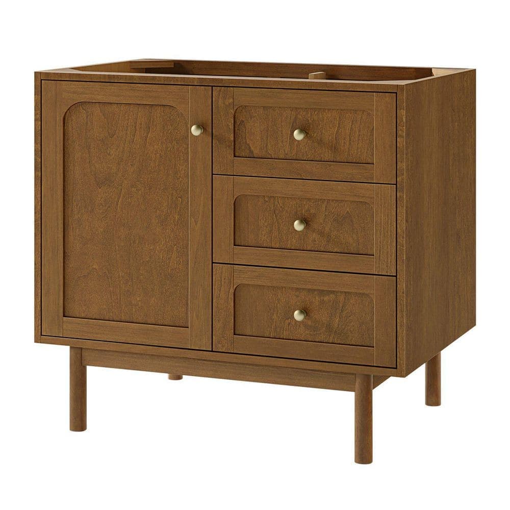 James Martin Vanities Laurent 35.9 in. W x 23.0 in. D x 33.0 in. H Single Bath Vanity Cabinet without Top in Honey Oak (1)