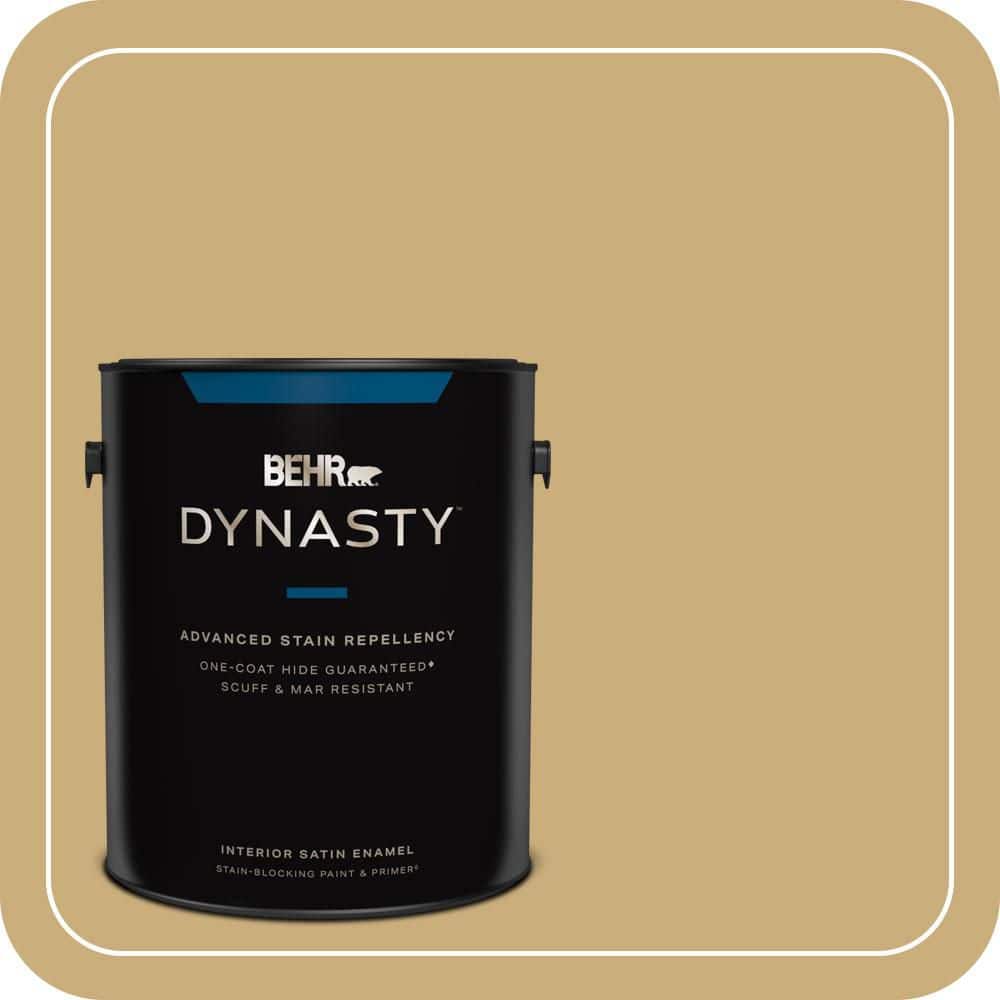 BEHR DYNASTY 1 gal. #PPU6-16 Cup of Tea Satin Enamel Interior Stain-Blocking Paint and Primer