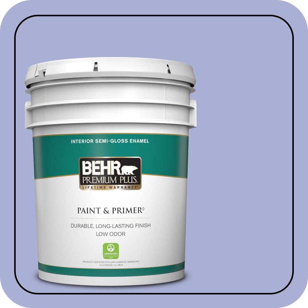 BEHR PREMIUM PLUS 5 gal. #MQ4-30 Lavender Wash Semi-Gloss Enamel Low Odor Interior Paint & Primer