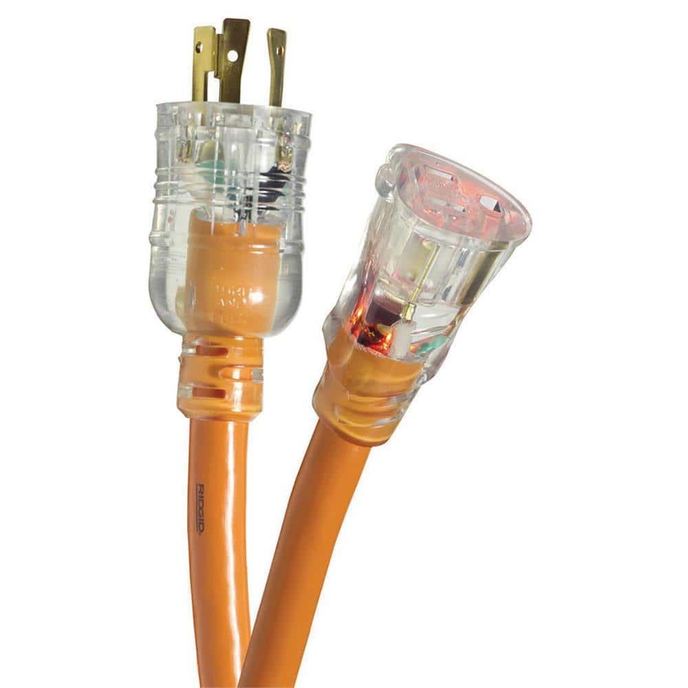 RIDGID 9 in. 12/3 Heavy Duty Indoor/Outdoor Industrial Job Site Adapter, Orange/Grey (1)