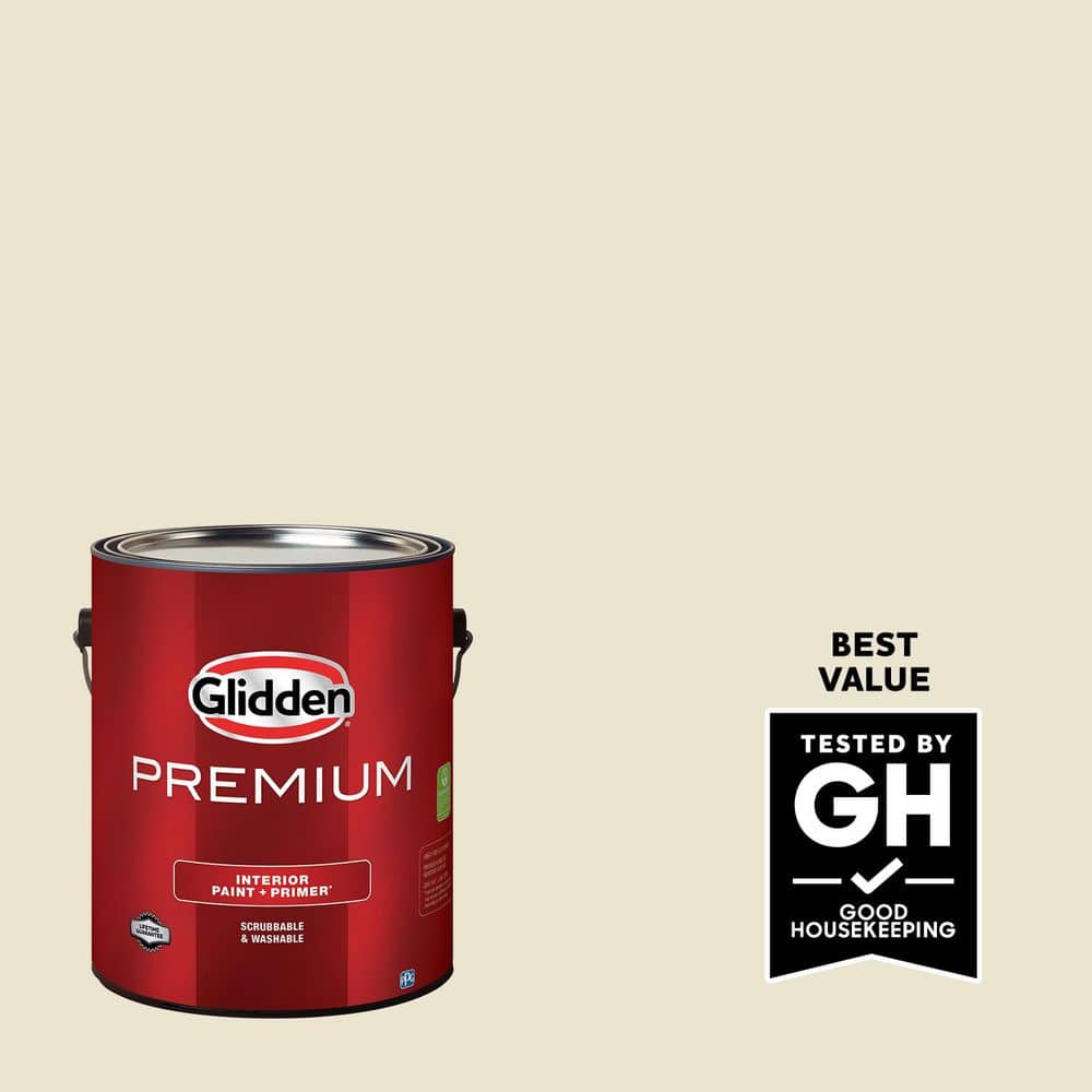 Glidden Premium 1 gal. PPG1104-2 Abbey White Semi-Gloss Interior Latex Paint