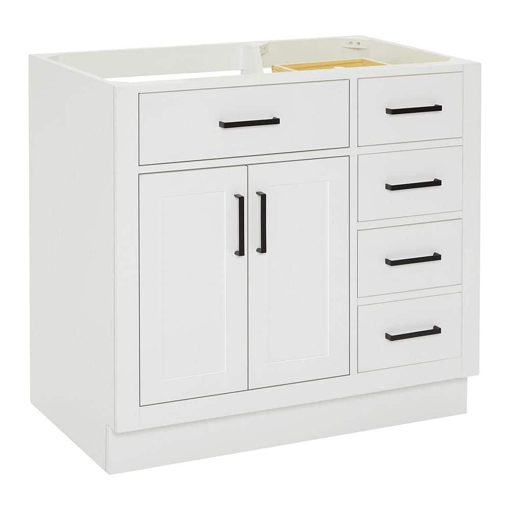 ARIEL Hepburn Freestanding Left Offset Bathroom Vanity Cabinet without Top (Assembled) (4)
