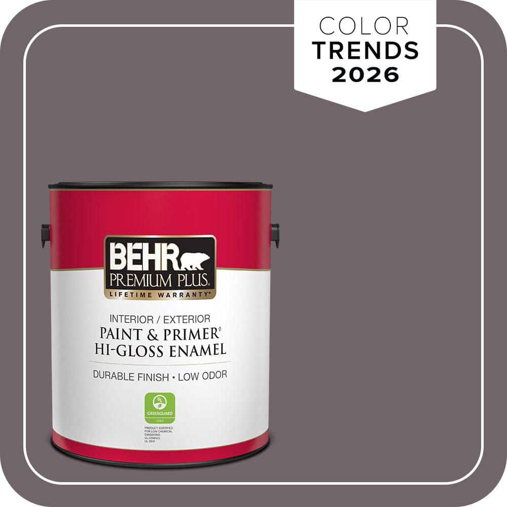 BEHR PREMIUM PLUS 1 gal. #N570-5 Curtain Call Hi-Gloss Enamel Interior/Exterior Paint & Primer