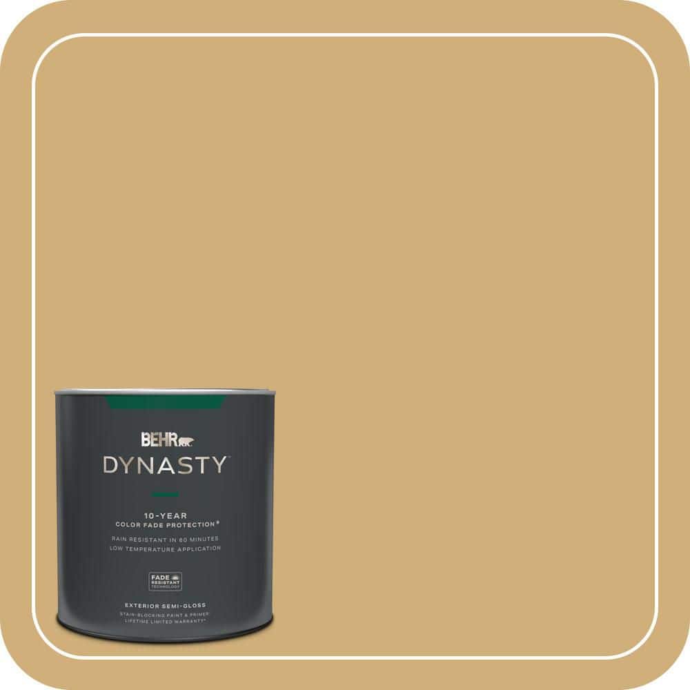 BEHR DYNASTY 1 qt. #PPU6-15 Romanesque Gold Semi-Gloss Enamel Exterior Stain-Blocking Paint & Primer