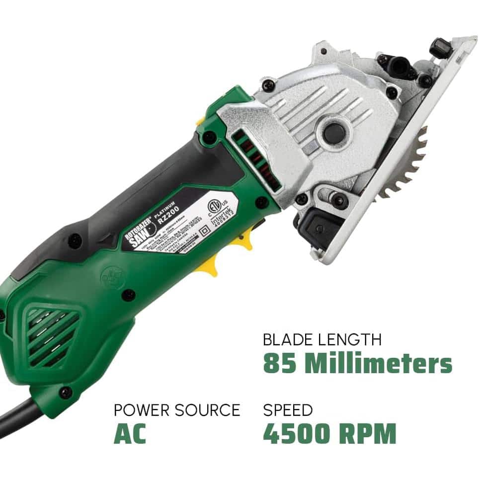 ROTORAZER SAW Rotorazer Platinum Compact Circular Saw Set - Extra Powerful Deeper Cuts, As Seen ON TV 3.35 in. Blade Green (2)