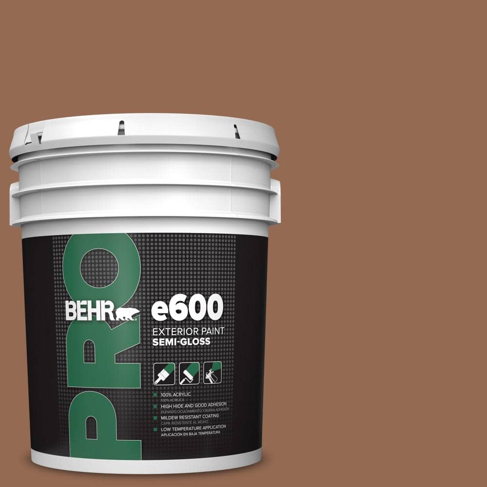BEHR PRO 5 gal. #240F-6 Sable Brown Semi-Gloss Exterior Paint