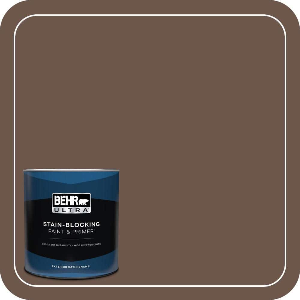 BEHR ULTRA 1 qt. #N170-6 Natural Bark Satin Enamel Exterior Paint & Primer