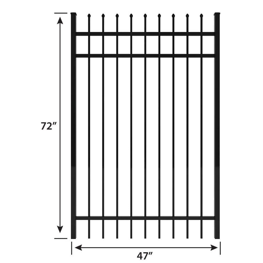 FORGERIGHT Osprey 6 ft. H x 4 ft. W Black Aluminum Pr-Assembled Fence Gate (3)