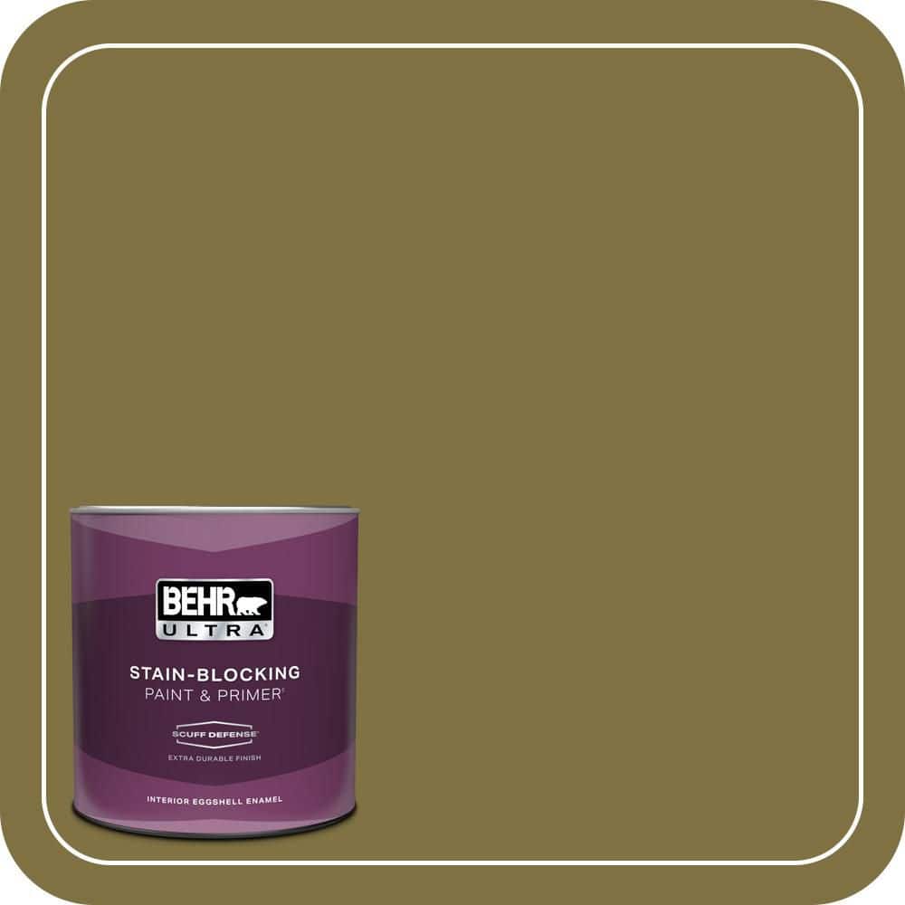 BEHR ULTRA 1 qt. #S-H-390 Italian Olive Extra Durable Eggshell Enamel Interior Paint & Primer