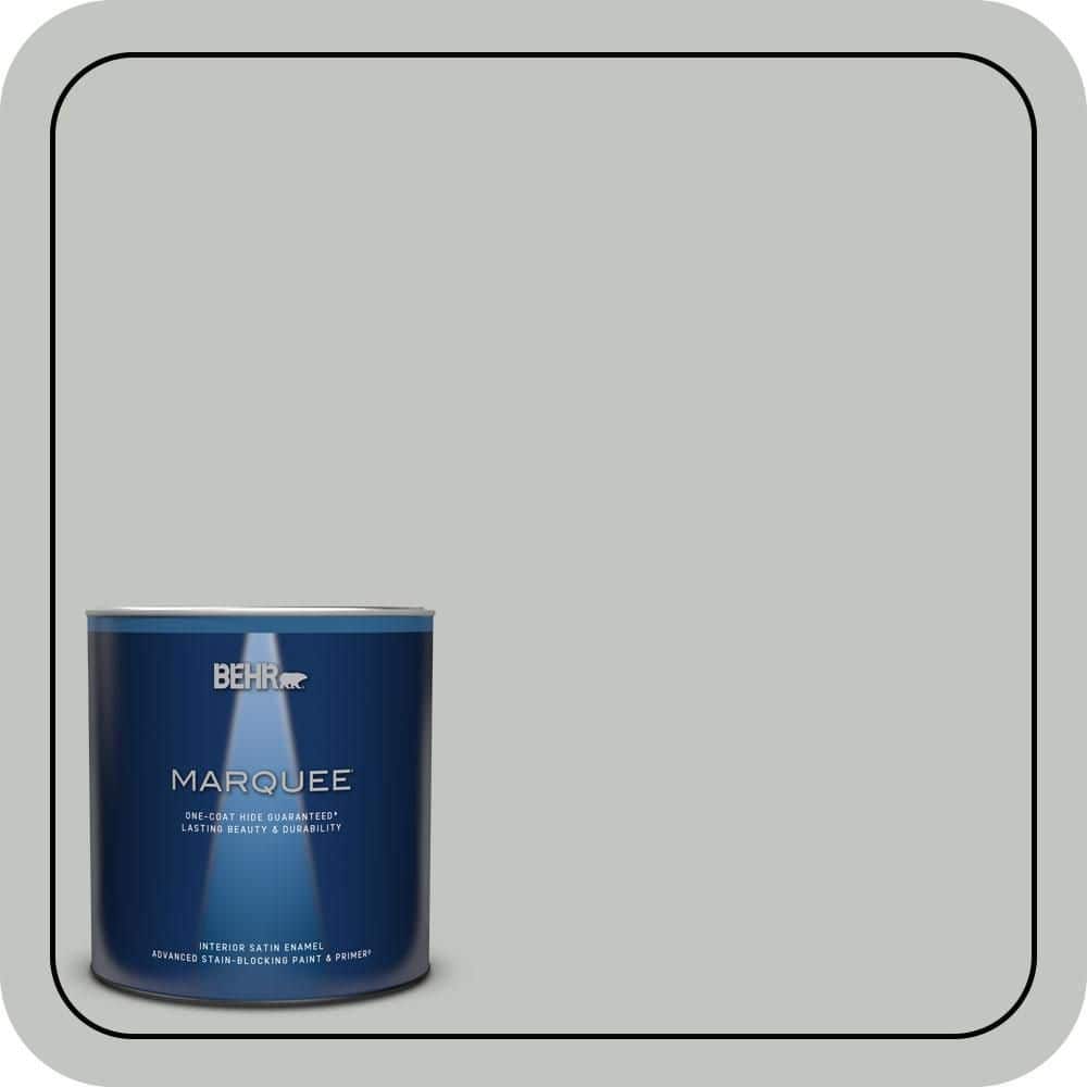 BEHR MARQUEE 1 qt. #PPU25-14 Engagement Silver Satin Enamel Interior Paint & Primer