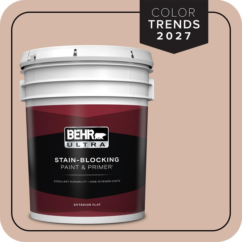 BEHR ULTRA 5 gal. #S190-3 Sedona Pink Flat Exterior Paint & Primer
