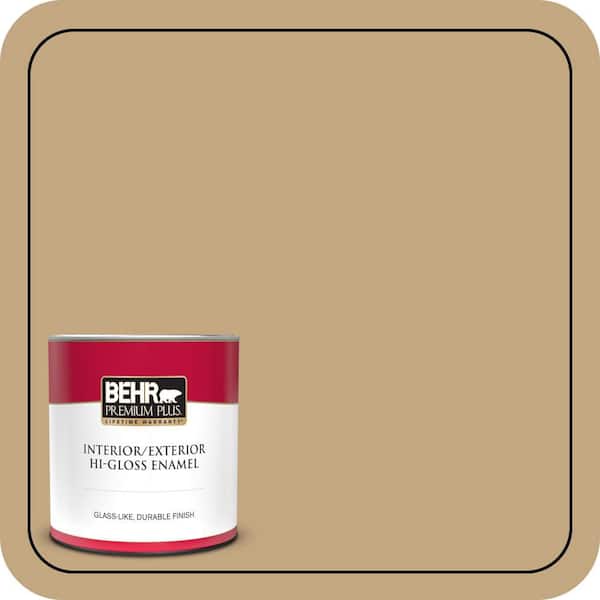BEHR PREMIUM PLUS 1 qt. #N290-5 Pocket Watch Hi-Gloss Enamel Interior/Exterior Paint & Primer (2)