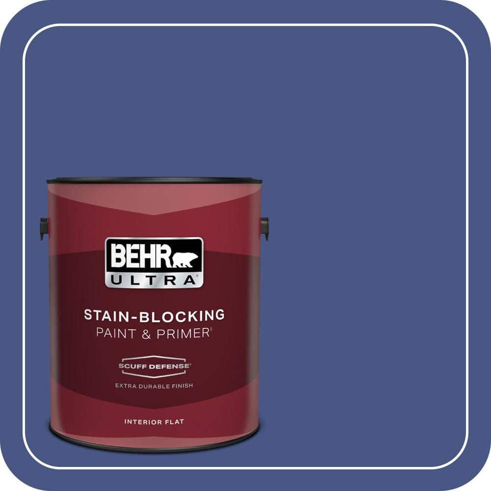 BEHR ULTRA 1 gal. #600B-7 Yacht Club Blue Extra Durable Flat Interior Paint & Primer (1)