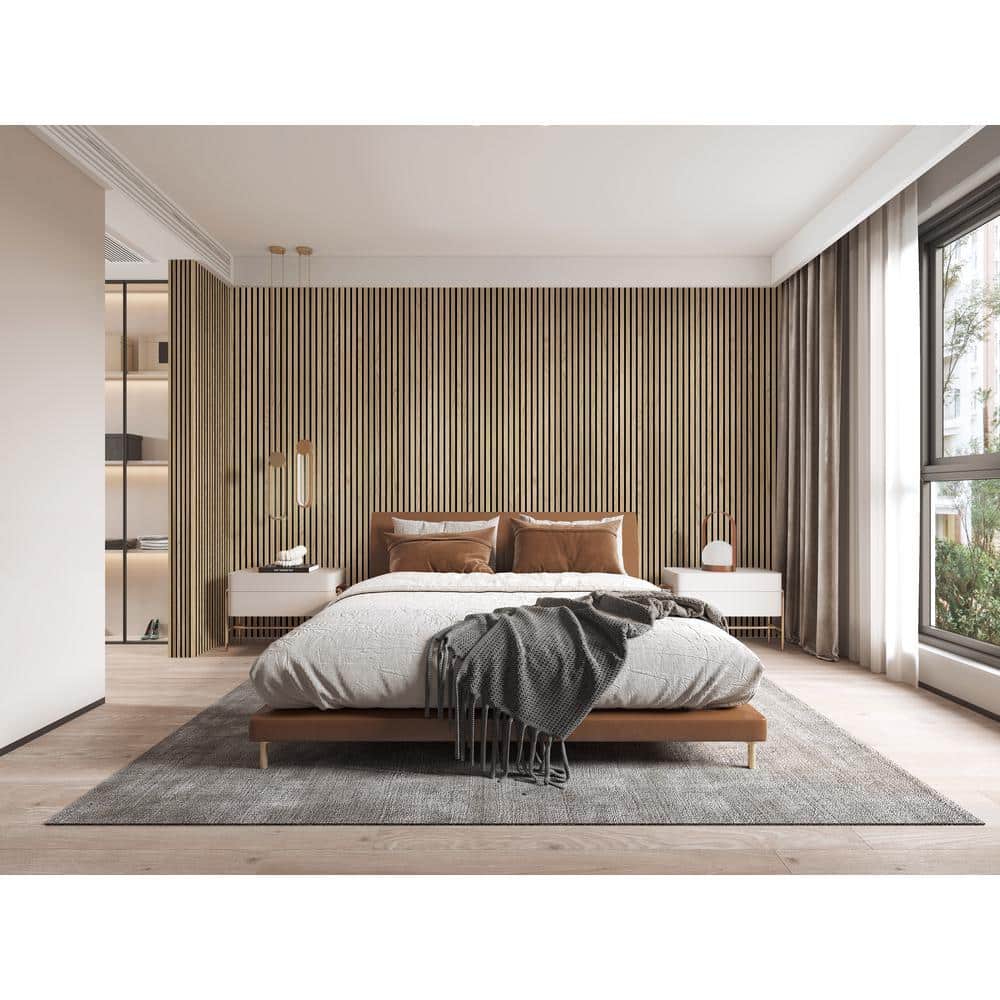 EPIPHANY DOUBLED INC 0.83 in. x 7.87 ft. x 1.05 ft. Natural Wood Veneer MDF Panel Acoustic 3D Wall Panels, White Oak (2-Piece) (3)
