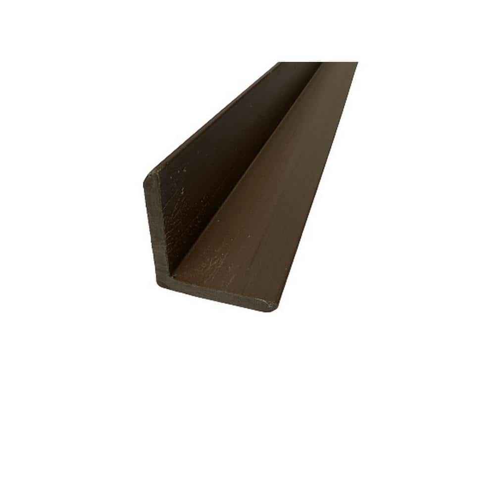 Ejoy 1.96 in. x 1.96 in. x 8.83 ft. Right Angle Dark Teak Outdoor European Siding PVC End Trim (Set of 10-Pieces) (2)