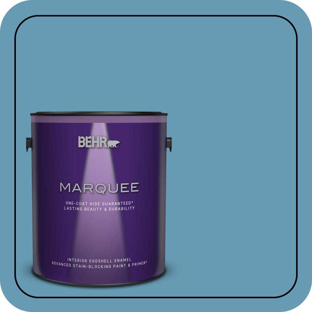 BEHR MARQUEE 1 gal. #S490-4 Yacht Blue One-Coat Hide Eggshell Enamel Interior Paint & Primer